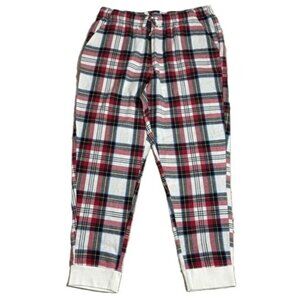 Old Navy Flannel Jogger PJ Pants White Tartan Plaid Match The Fam